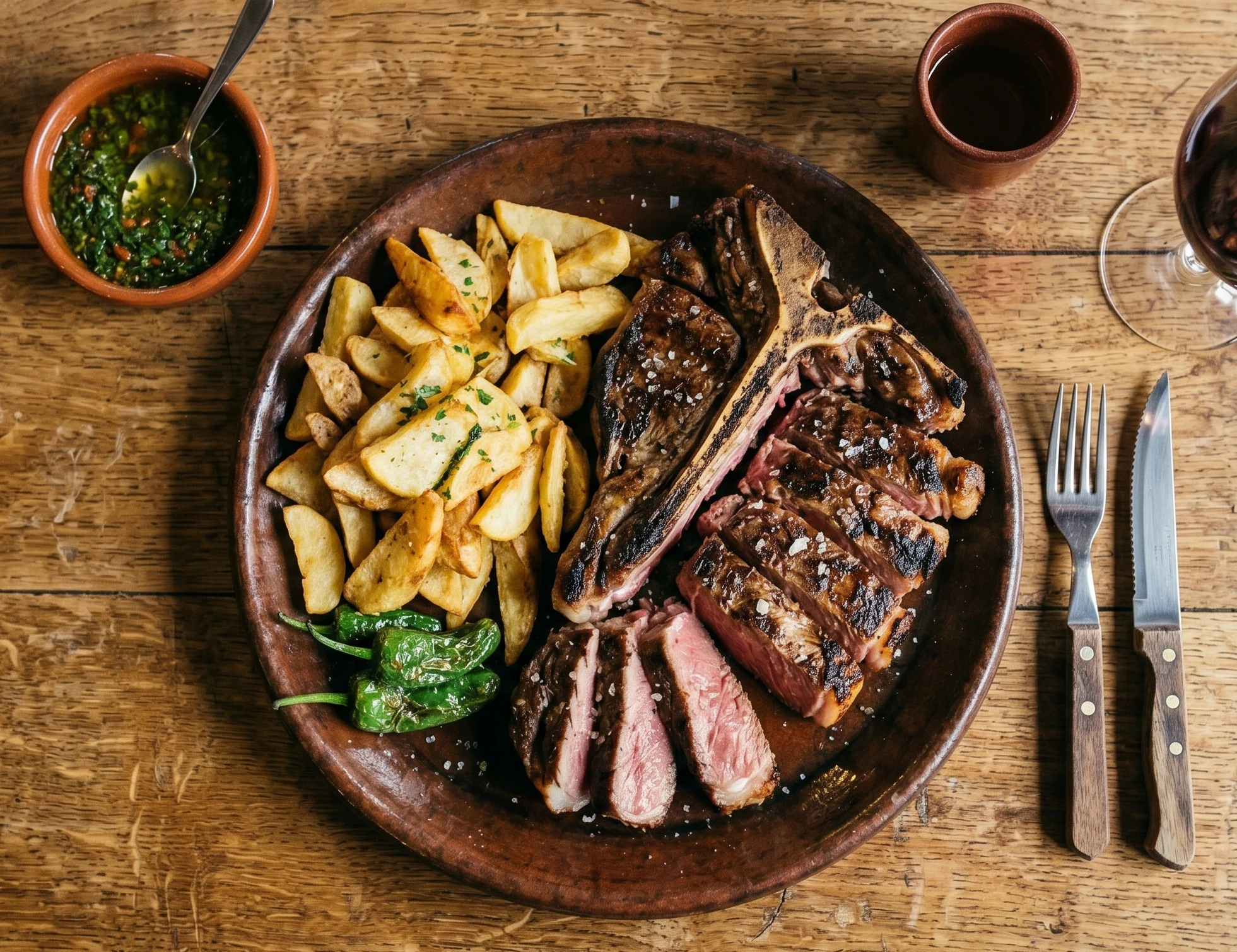 Chuletón a la leña